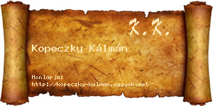 Kopeczky Kálmán névjegykártya