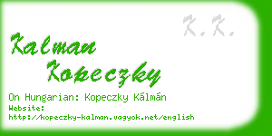 kalman kopeczky business card